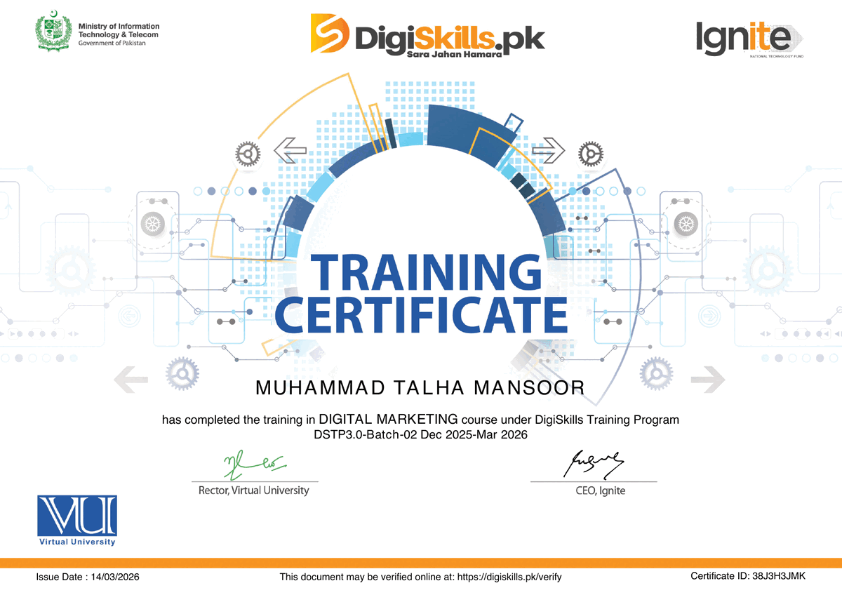 Digital Marketing certificate